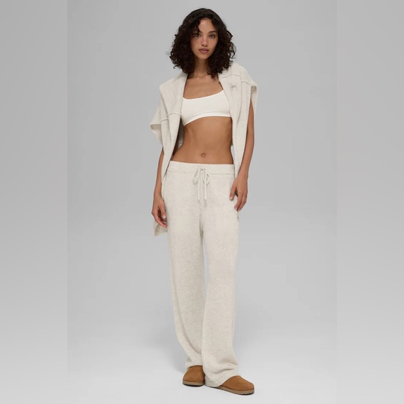 Alo Yoga Bone Heather Wool Cashmere New Class Sweatpant - Picture 5 of 6
